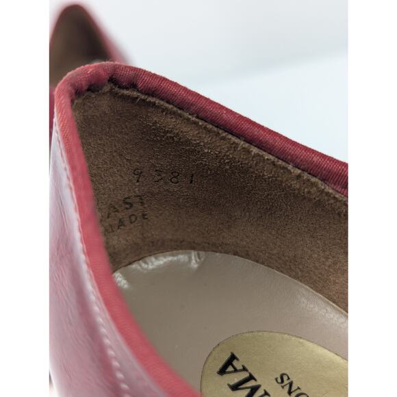 Vintage Mary Jane Burgundy Red Heels Size 7AA Buckle Detail Chunky Block Heel - Picture 9 of 11